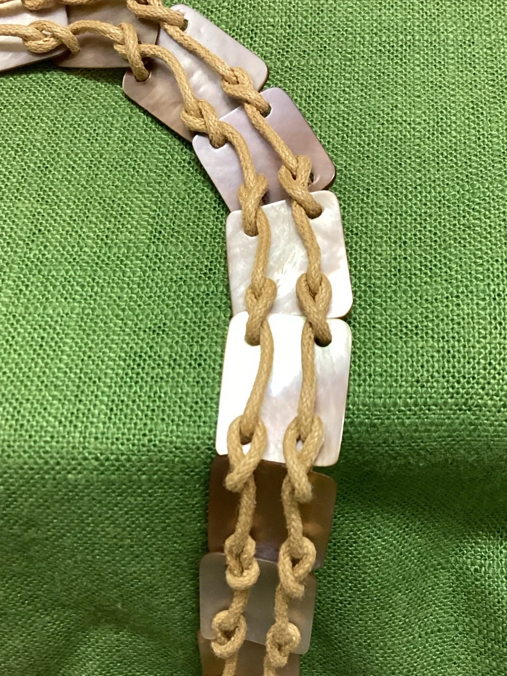 Vintage mother of pearl Bohemian tie belt Iridescent Organic Fairycore Boho